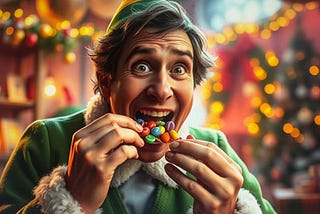 Elf Loves Sugar. Photo from the author’s Wordpress AI Photo Generator