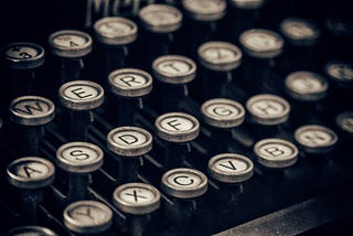 A vintage typewriter keyboard.