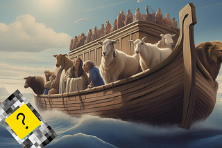 image of noah’s ark with an obscure object overboard