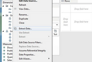 Data Extraction in Tableau