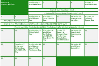 Sustainability Calendar — What’s Happening in June 2022