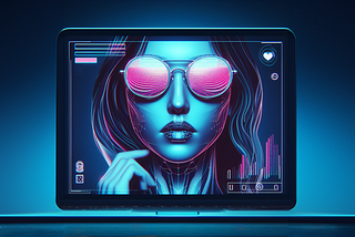 Digital innovation meets style in this vivid portrayal of VTO and social media’s impact on eyewear marketing. A striking digital avatar wearing pink-tinted sunglasses is displayed on a tablet, symbolizing the fusion of virtual try-on technology and social engagement. This image encapsulates Designhubz’s revolution in eyewear marketing, inviting users to explore how social media integration elevates brand interaction and customer experience on the Designhubz website.
