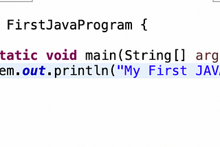 Java code for hello world program