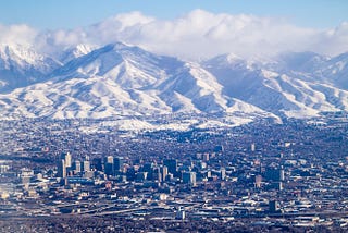 Aerial view of Salt Lake City, Utah. Photo by Samuel Sweet: https://www.pexels.com/photo/aerial-view-of-a-city-by-the-snowy-mountains-5972941/