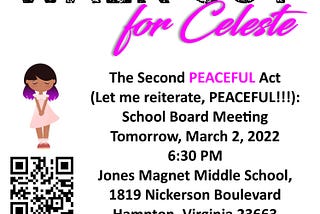 Walk Out for Celeste: The Second PEACEFUL Act
