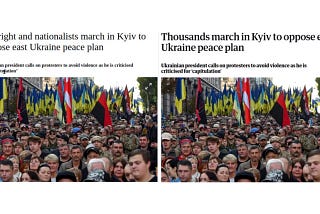 Thousands march in Kyiv, Guardian reports whatever, AP spreads Russian propaganda