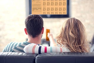 Couple watching streaming tv.