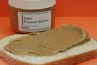White bread with peanut butter, jar specimen from National Institute of Science and Technology.
