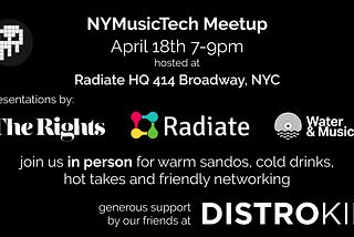 April 18th, 2023 Demos by Radiate, TheRights, Water&Music