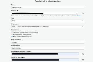 AWS Glue Job Using Scala