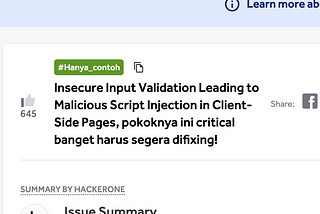 Kasih Nama Vulnerability di Report Bagusnya Gimana?