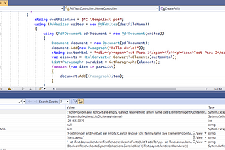 iText 7 ASP.NET Core : Solve “FontProvider and FontSet are Empty” Error