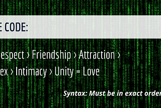 Love as Code: The syntax dictates doing the elements in order