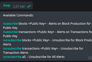 Development of a Mina Telegram Bot for Mina Protocol