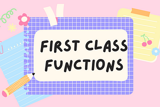 first class functions