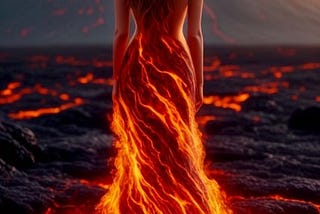 Woman burning