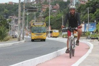 Riding a bike