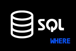 The SQL logog with a where clause in the blue colour seen in SQL queries.