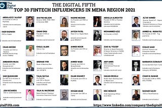 The Digital Fifth’s Top 30 Fintech Influencers of the MENA Region- 2021