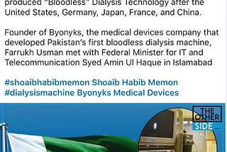 Byonyks: Pakistan’s indigenous Peritoneal Dialysis Machine