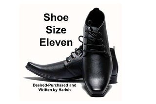Shoe Size Eleven — Desired-Purchased and Written by Harish