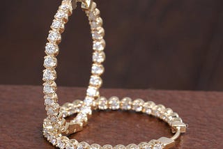 [Classic Diamond Hoop Earrings]-[Ouros Jewels]