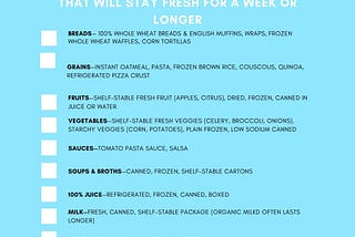 COVID-19 Pantry List