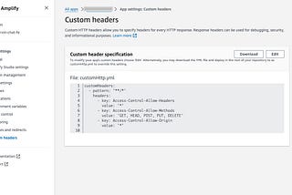 Enable CORS on AWS Amplify