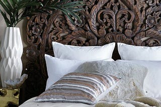 Antique wooden carved headboard