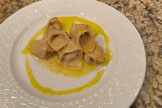 Tortello di Carne con Tartufo Nero e Grana (Black truffle Tortello)