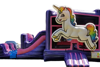 Unicorn Bounce House With Slide (Dry)
