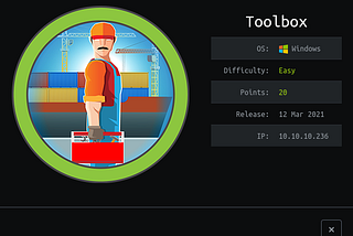 Hack The Box — Toolbox Writeup