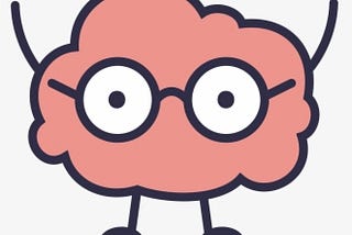 Image of a cute brain image with a pair of glasses on