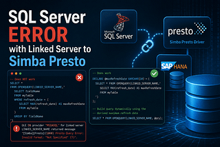 SQL Server error with Linked Server to Simba Presto