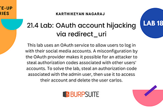 21.4 Lab: OAuth account hijacking via redirect_uri | 2024