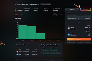 A guide to unstake Arken LP Pool