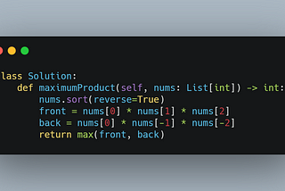 Maximum Product of Three Numbers — LeetCode