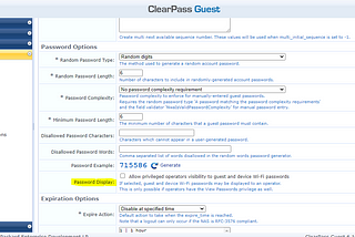 Aruba ClearPass Export Password Guest