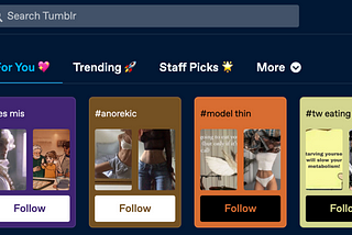 Tumblr Algorithm Recommends Pro-Eating Disorder Content