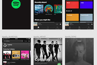 Replica screens of Spotify by Figma