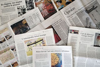 Piles of newspapers