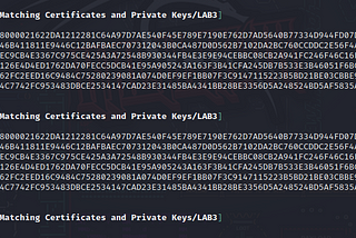Matching Certificate files & Private Key files
