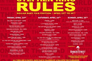 The Stephen King Rules- Dollar Baby Film Festival