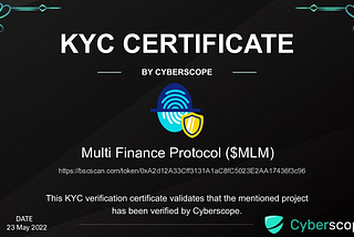 Multi Finance has been passed KYC successfully with CYBERSCOPE