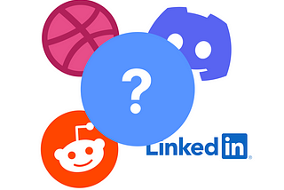 A series of social media logos with a question mark positioned overhead.