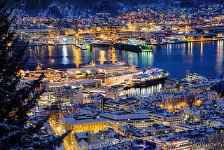 Blue hour in Bergen, Norway
