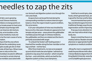 Fine needles to zap the zits