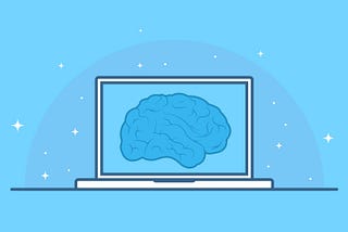 Illustration of a brain on a computer