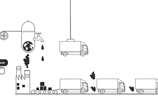 Illustration representing the delivery logistic through the allegory of a Rube Goldberg Machine to highlight its complexity for little purpose