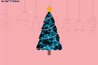 A Christmas tree with a network of connections instead of leaf